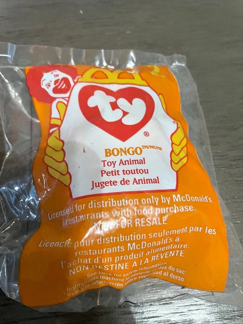 TY Bongo the Monkey McDonald's Happy Meal Toy 1998